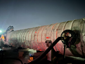 direct gas fire heat treating high-pressure pressure vessel night