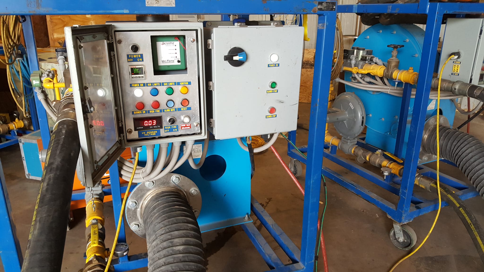gas train control console direct gas fire heat treating gulf coast combustion