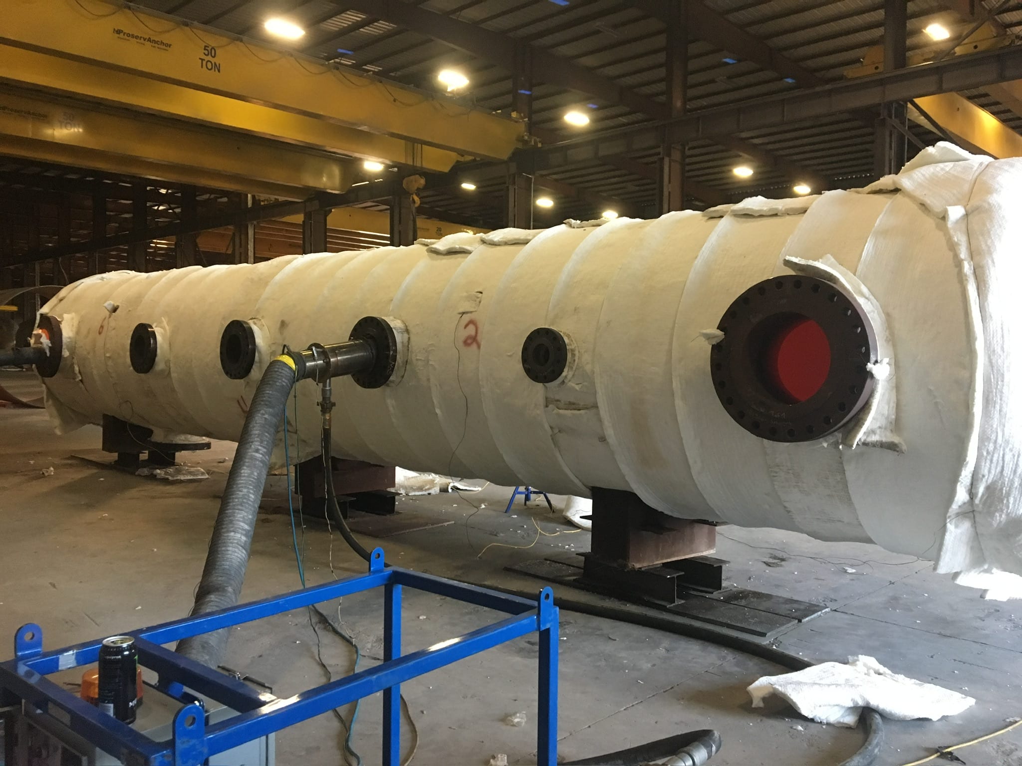 Emergency on-site pressure vessel PWHT — Gulf Coast Combustion